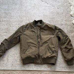bp Olive Green Bomber Jacket parachute/nylon shiny material
